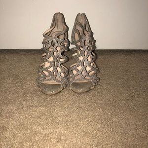 Sparkly gold/silver high heels